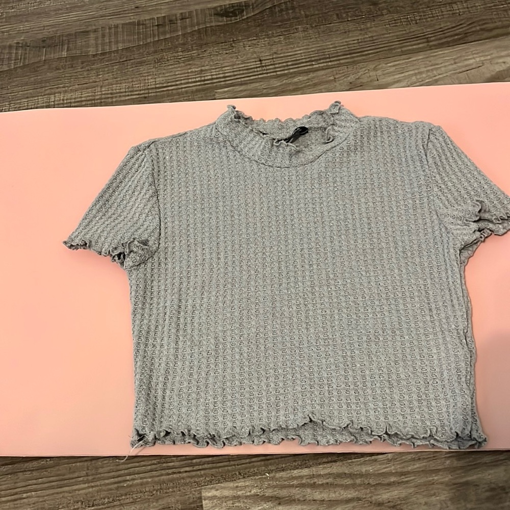 Waffle knit crop top